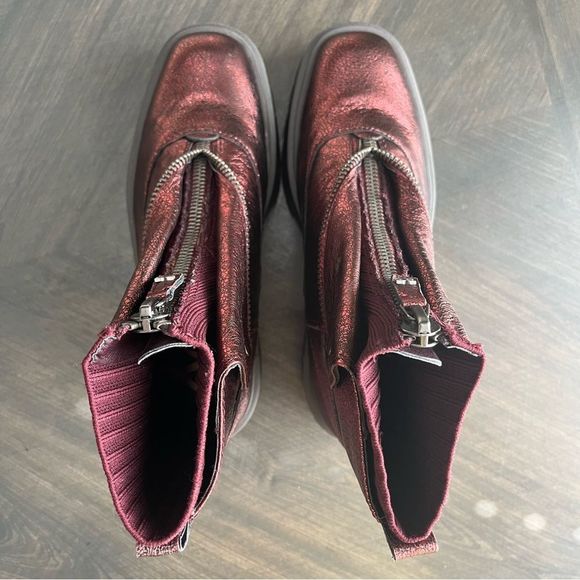 SAM EDELMAN Lind Moto Boots in Bordeaux Leather Size 8 - Picture 9 of 15